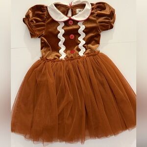 Charming Brown Kids Gingerbread Costume